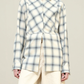 Chloe Bid Button Down, Ivory/Grey Plaid
