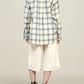 Chloe Bid Button Down, Ivory/Grey Plaid