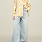 Chloe Bib Button Down, Yellow/Blue Plaid
