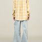 Chloe Bib Button Down, Yellow/Blue Plaid