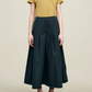 Dakota Pleated Skirt, Washed Navy