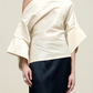 Norene Top in Silk Taffeta, Ivory