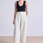Bari Crop Trouser Linen, Cream