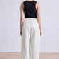 Bari Crop Trouser Linen, Cream
