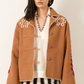 Western Cactus Bloom Jacket, White Cactus
