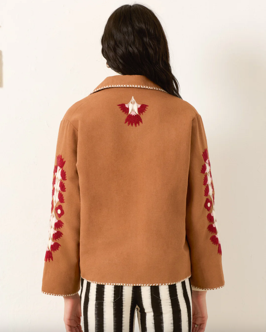 Western Cactus Bloom Jacket, White Cactus