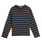 Lamis Stripe Cotton Sweater, Navy & Mocha