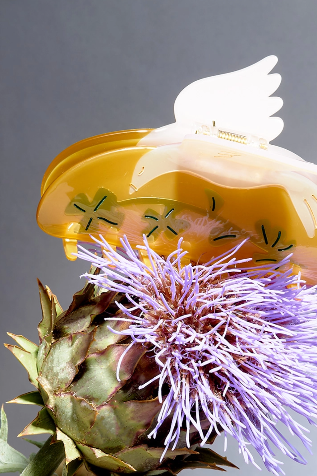 Lucky Dove White Four Leaf Clover Hair Claw