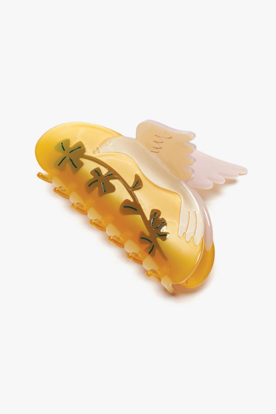 Lucky Dove White Four Leaf Clover Hair Claw