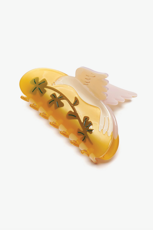 Lucky Dove White Four Leaf Clover Hair Claw