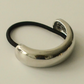 Wide Metal Cuff Hair Tie, Silver