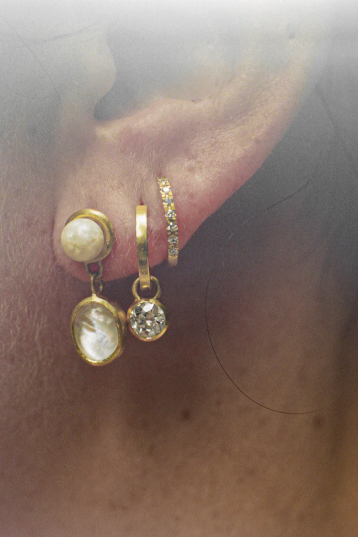 Old Euro Huggie Hoops Diamond