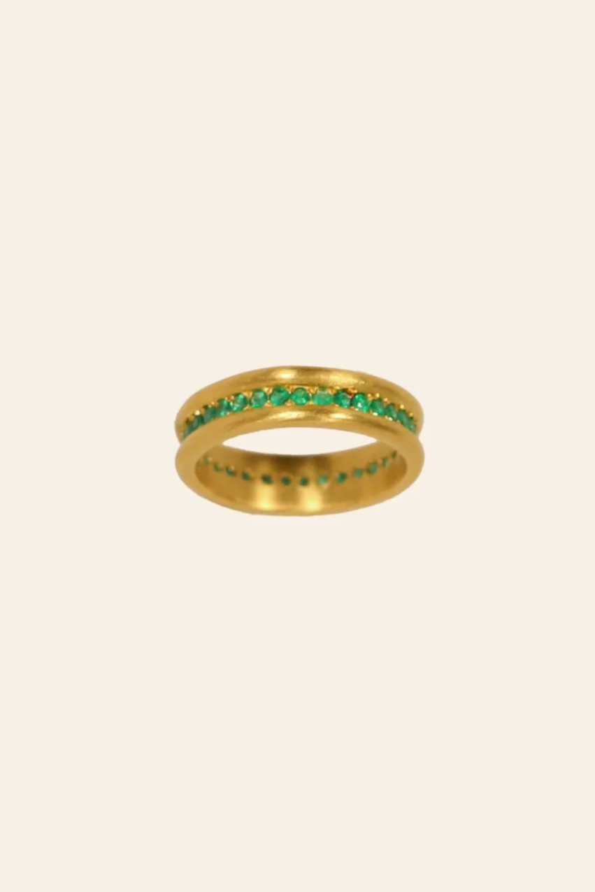 Doric Band with Emeralds