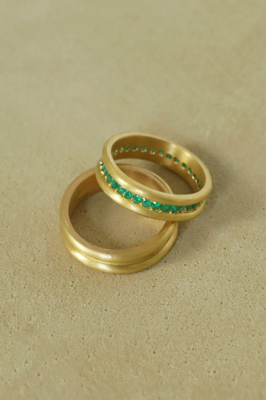Doric Band with Emeralds