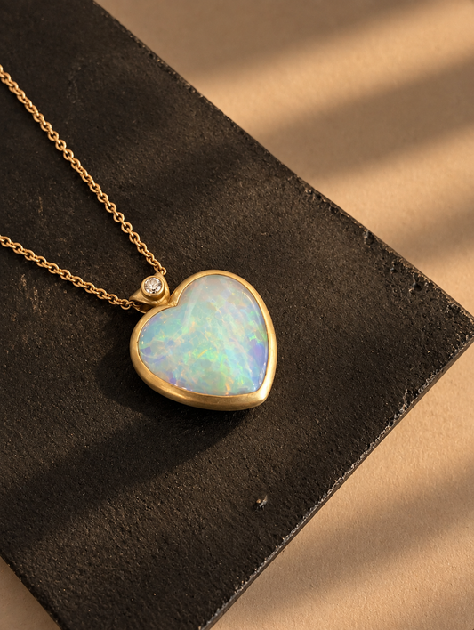 Opal Heart Pendant