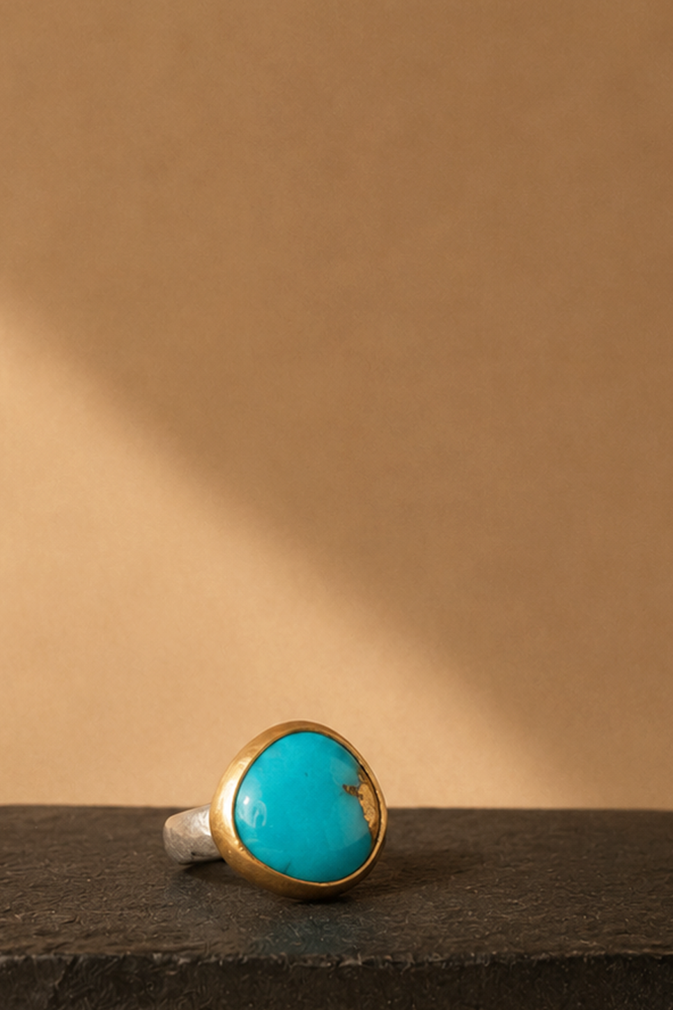 Small Campitos Turquoise Ring, Sterling Silver