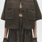 Cotton Stitched Top, Brown