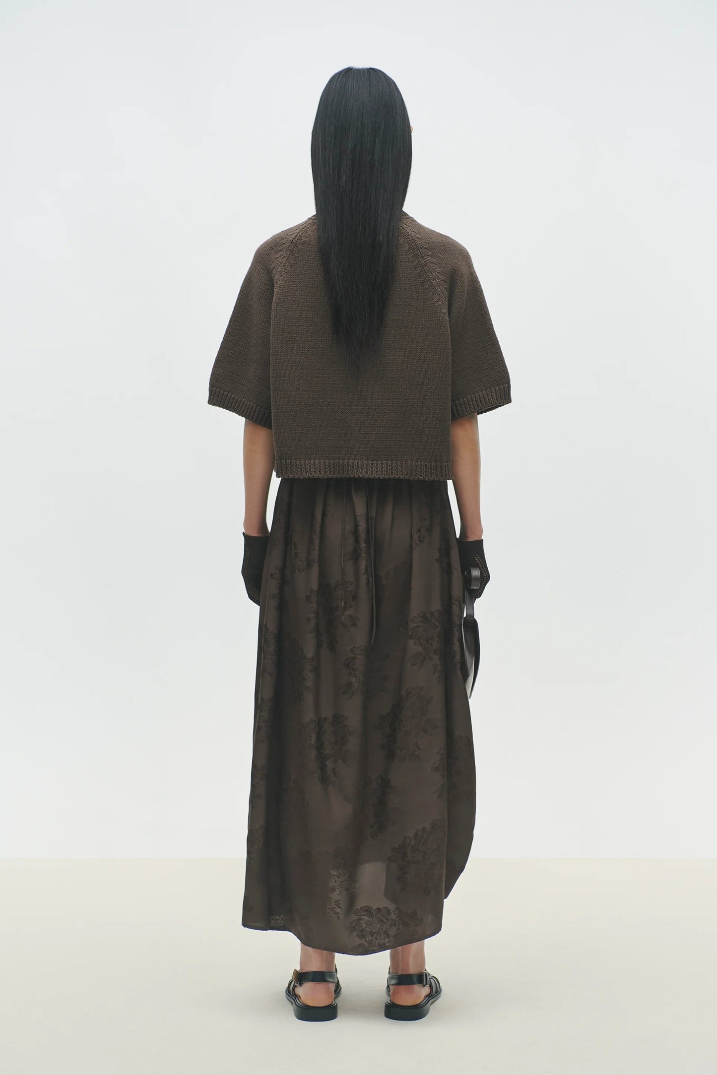 Cotton Stitched Top, Brown