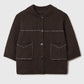 Cotton Stitched Top, Brown