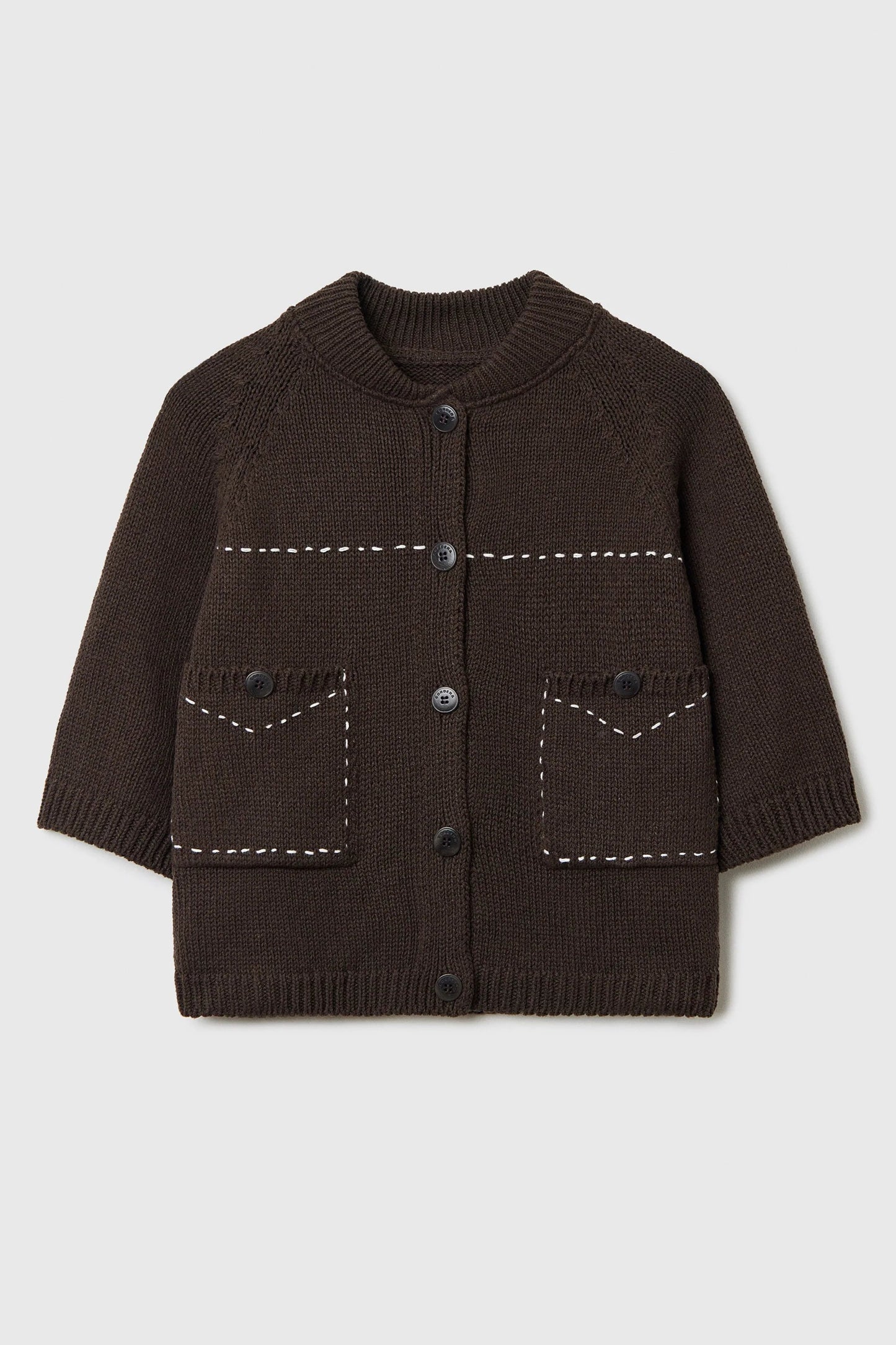 Cotton Stitched Top, Brown