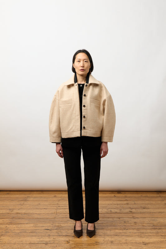 Wesley Jacket, Almond Boiled Wool