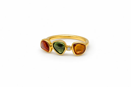 Fancy Sapphires & Diamond Ring