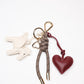 Bag Charm - Burgundy heart & white horse