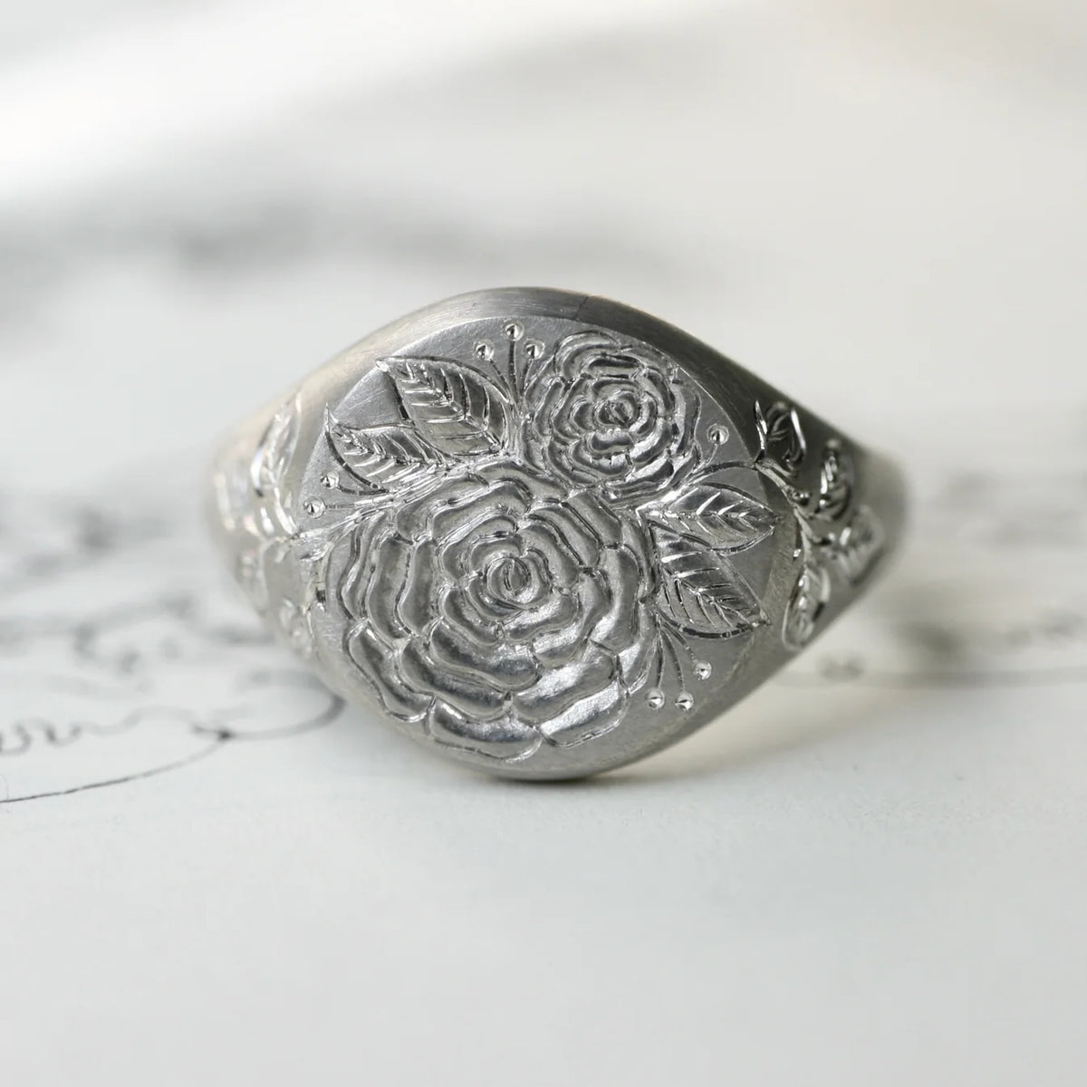 Beloved Rose Signet Ring