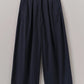 Belted Cotton Wide Leg Trouser, Raven Blue
