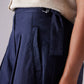 Belted Cotton Wide Leg Trouser, Raven Blue