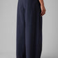 Belted Cotton Wide Leg Trouser, Raven Blue