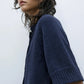 Cotton Buttoned Up Top, Navy