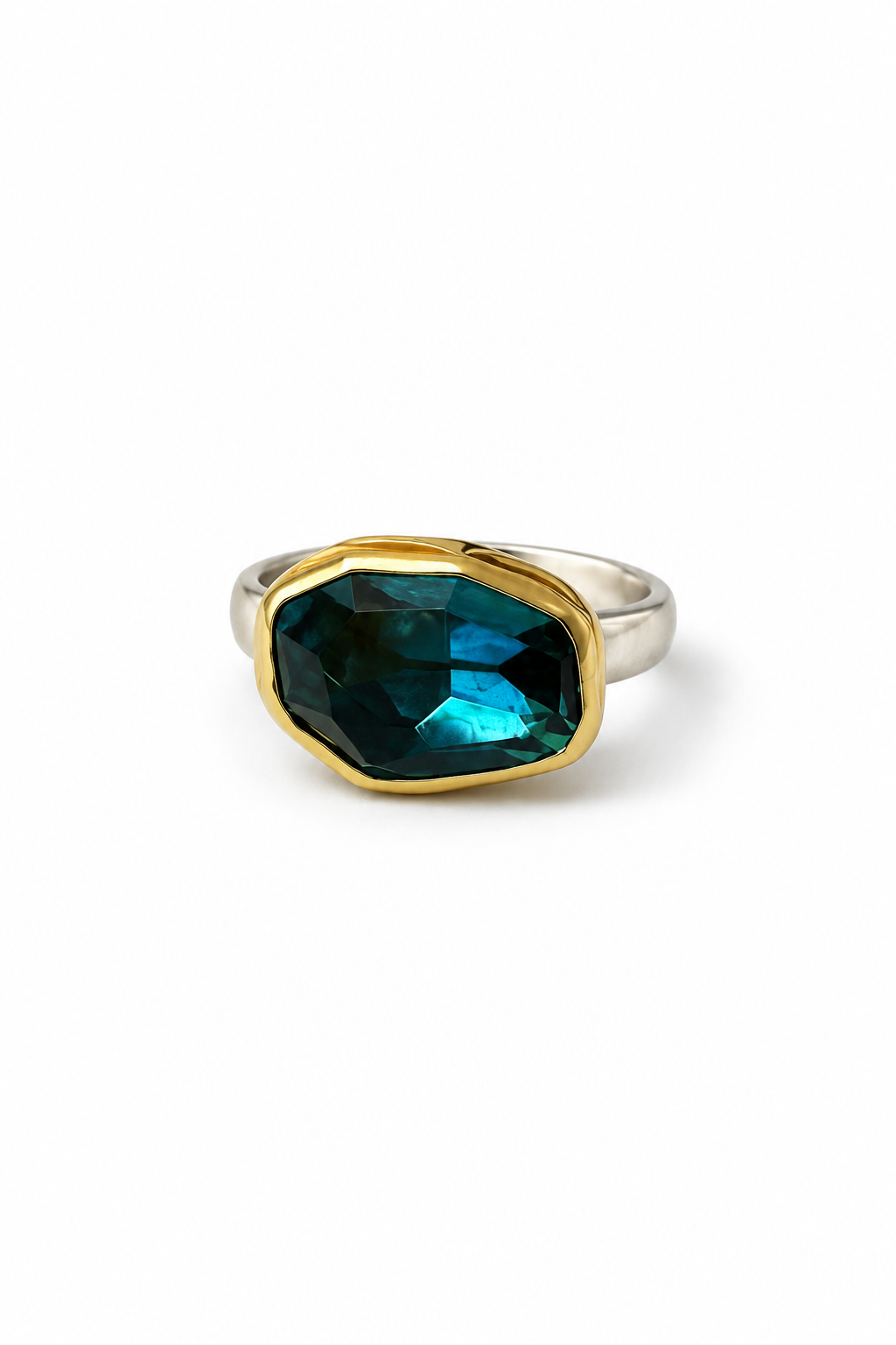 London Blue Topaz 18K Gold & Sterling Silver Ring