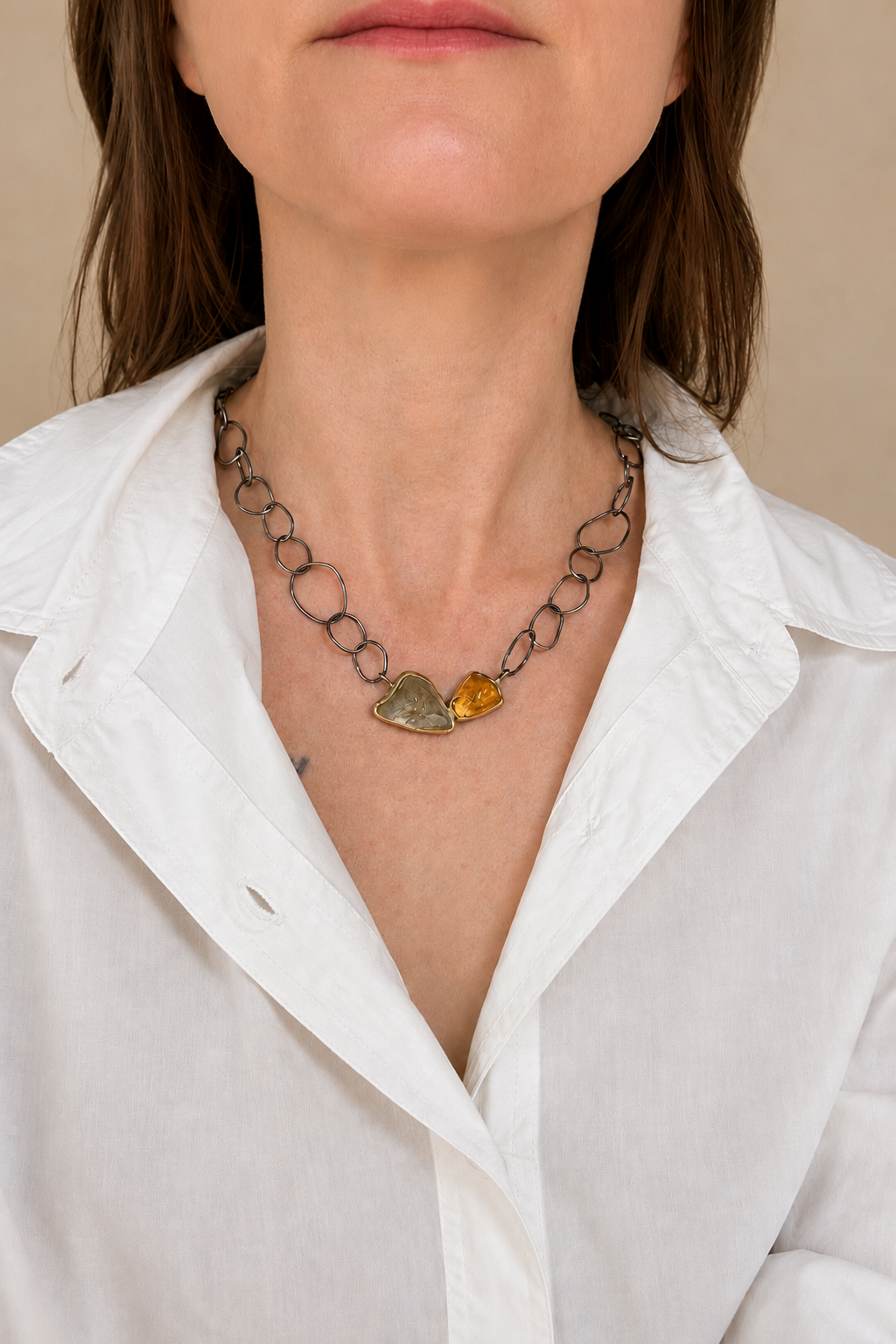 Rutilated Quartz & Citrine Necklace