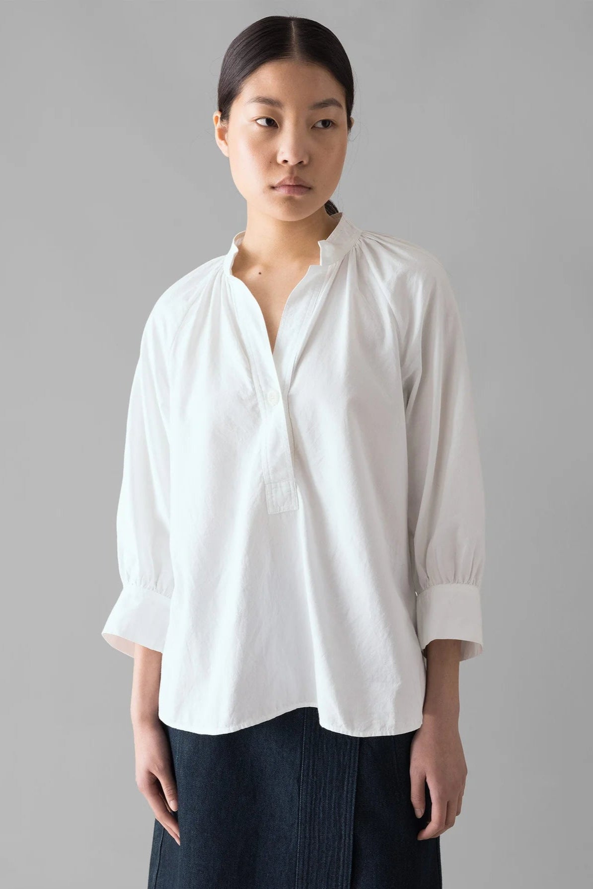 Catrin Cotton Oxford Easy Shirt, White