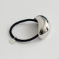 Bold Silver Crescent Metal Cuff Hair Tie