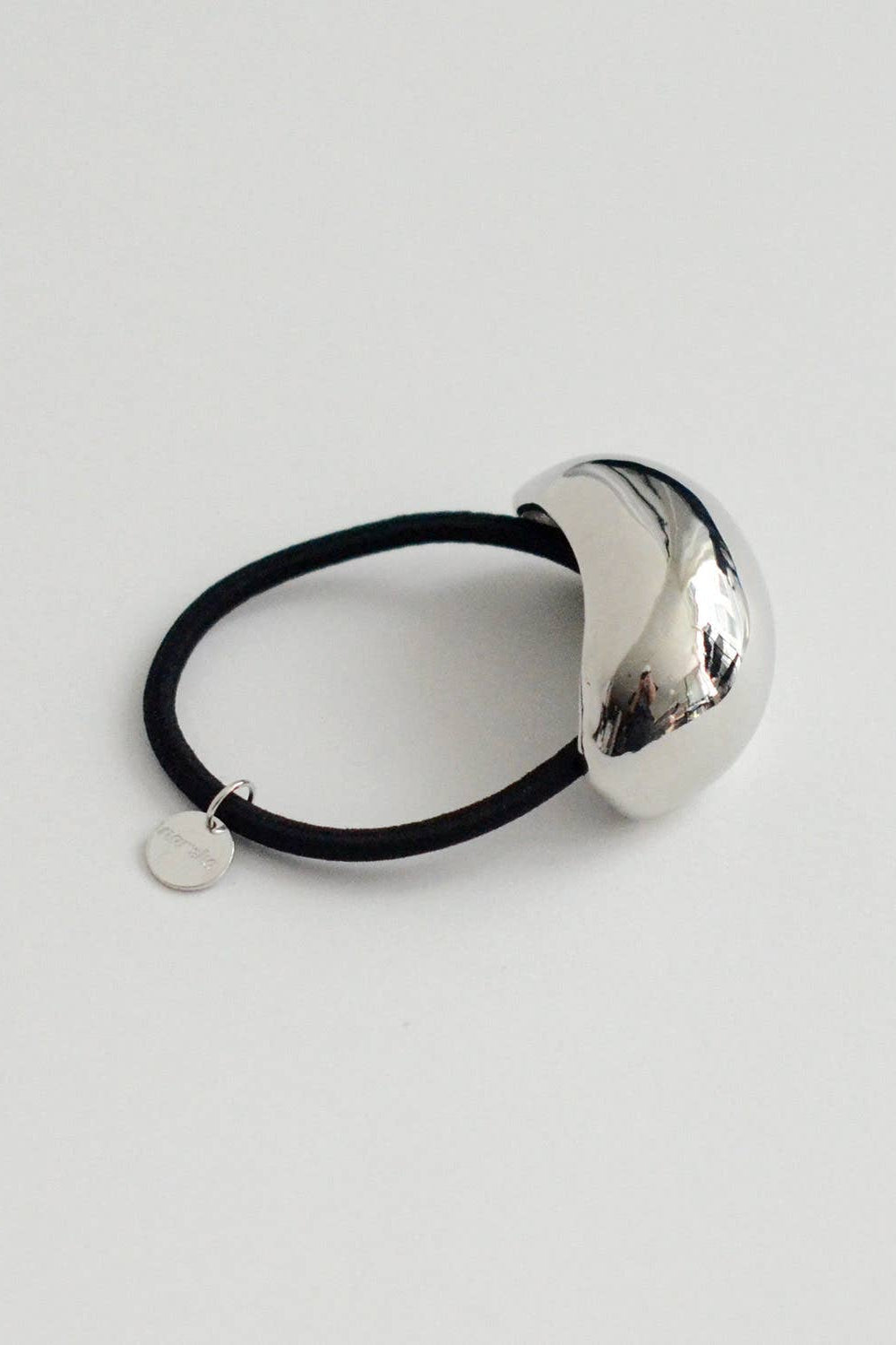 Bold Silver Crescent Metal Cuff Hair Tie