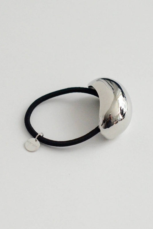 Bold Silver Crescent Metal Cuff Hair Tie