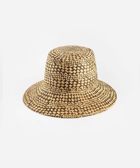 Marlow Woven Bucket Hat: Natural/Brown XS 55