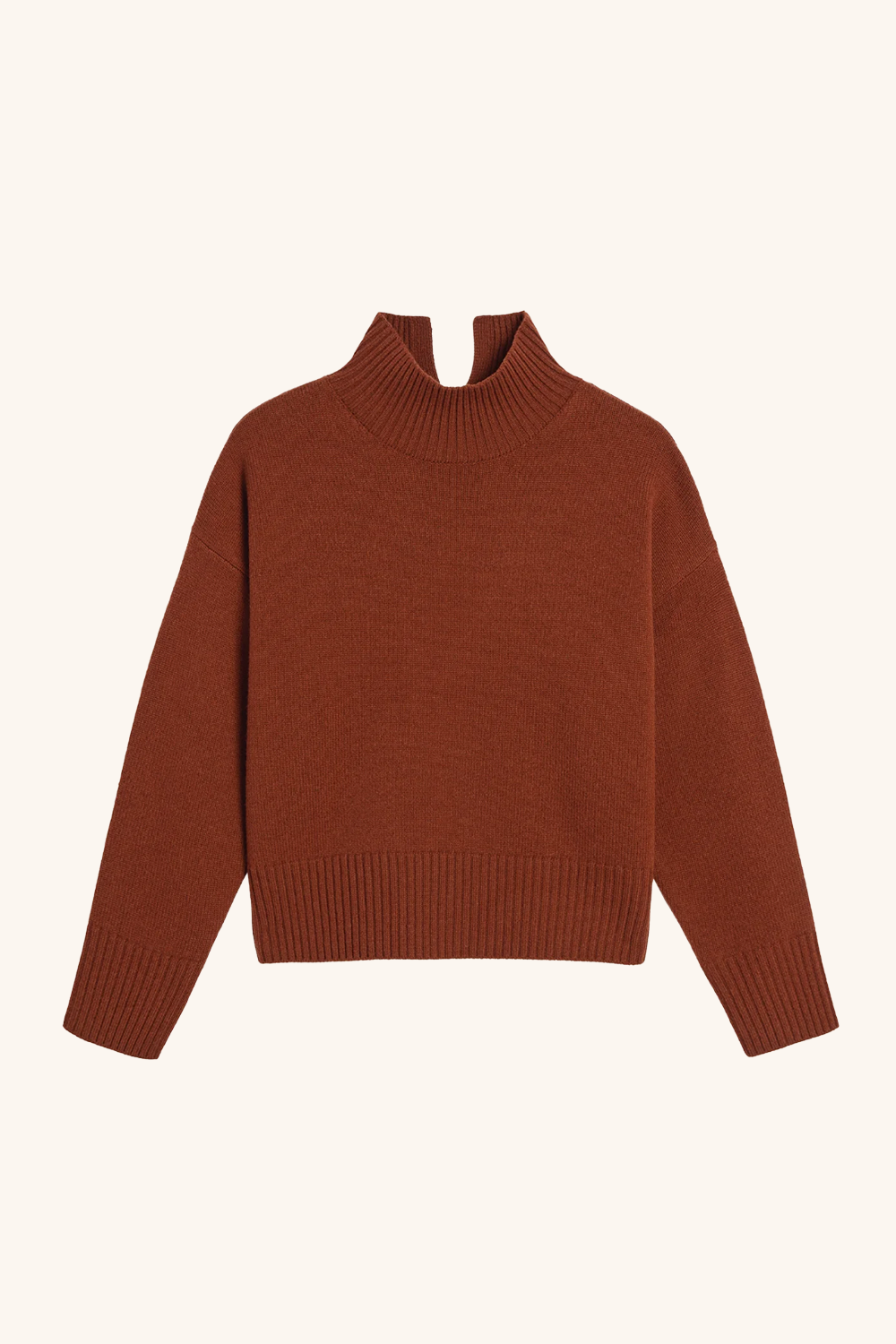 Nana Turtleneck Merino Wool Sweater, Tobacco