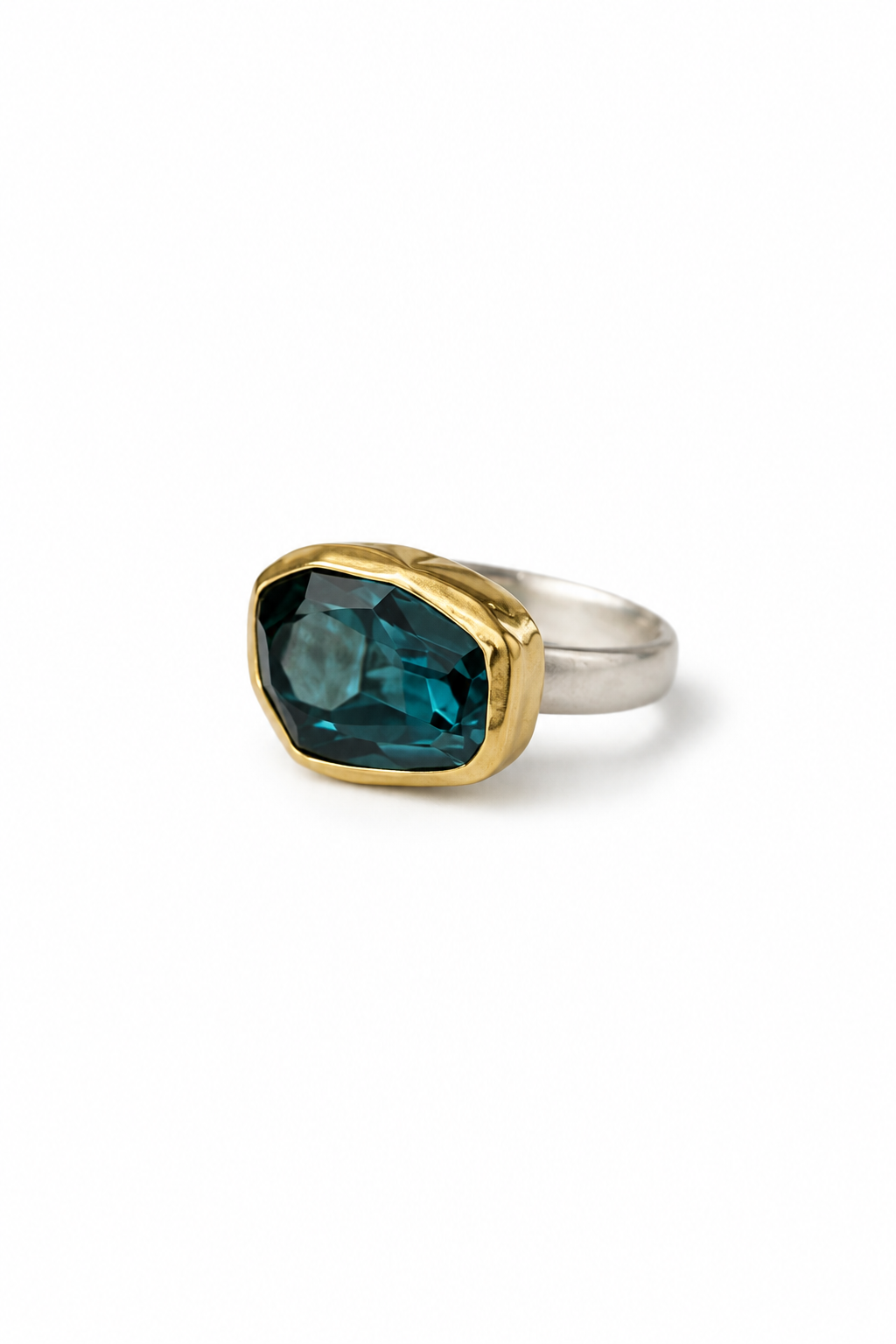 London Blue Topaz 18K Gold & Sterling Silver Ring