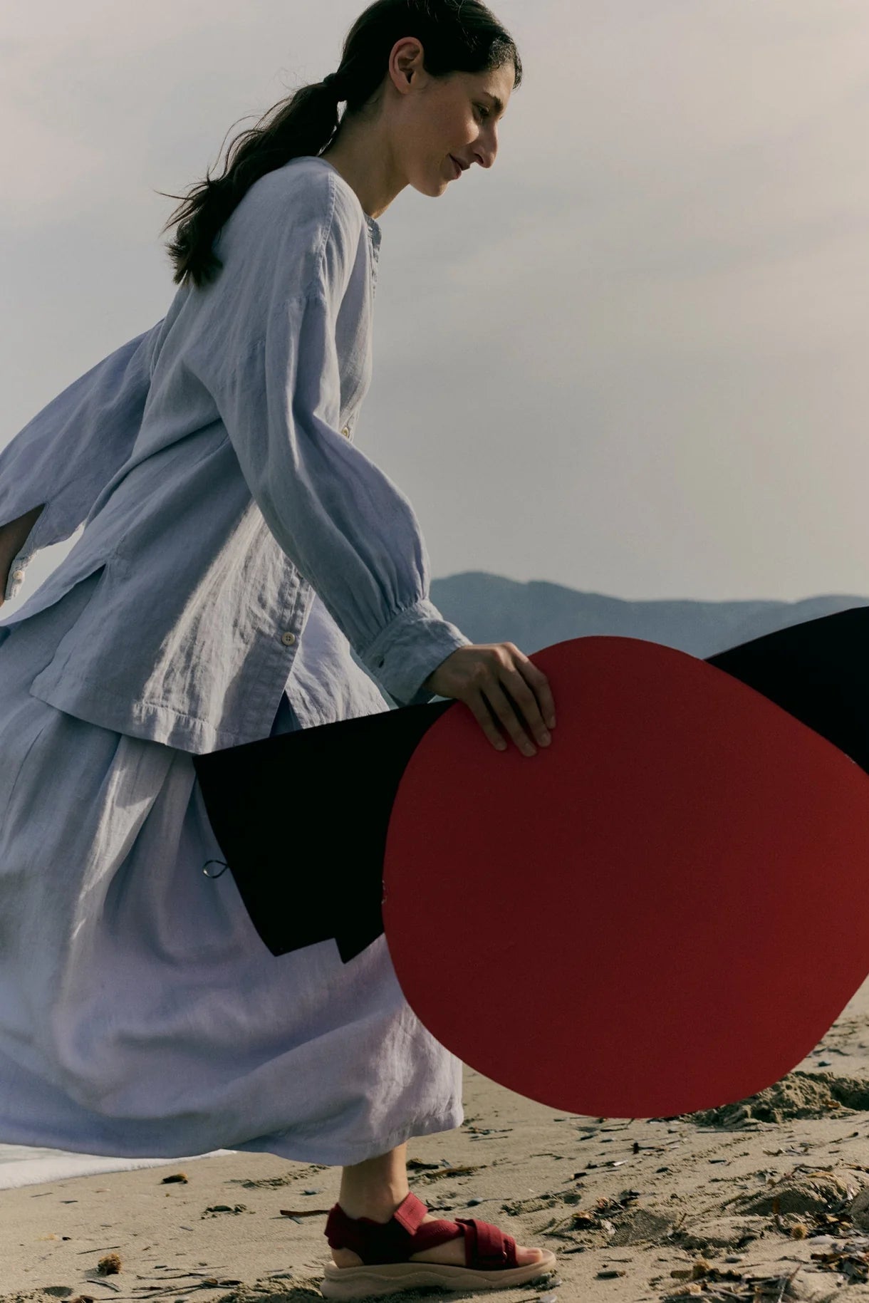 Linen Oversized Shirt, Egg Blue
