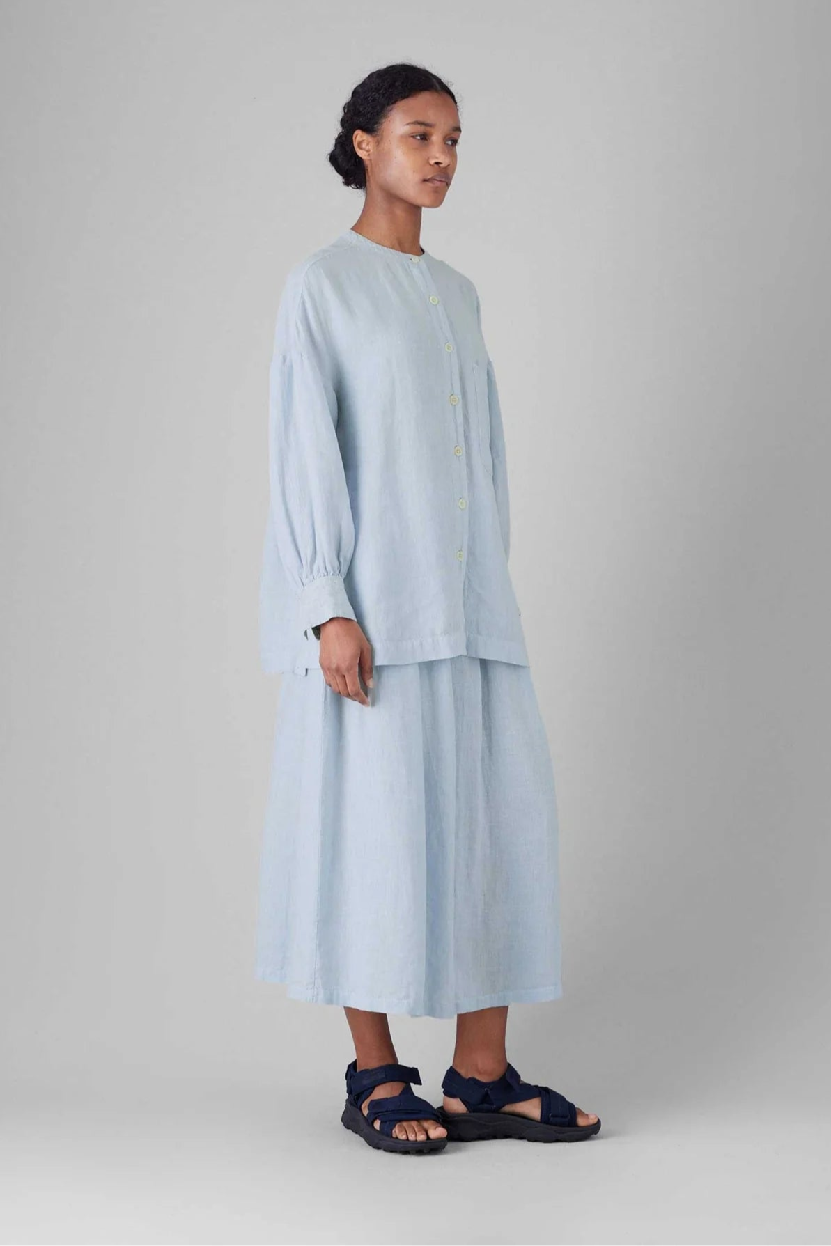 Linen Oversized Shirt, Egg Blue
