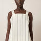 Elle Top, Greige Pinstripe