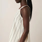 Elle Top, Greige Pinstripe