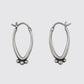 Oval Hoop with Granulation Earrings SS