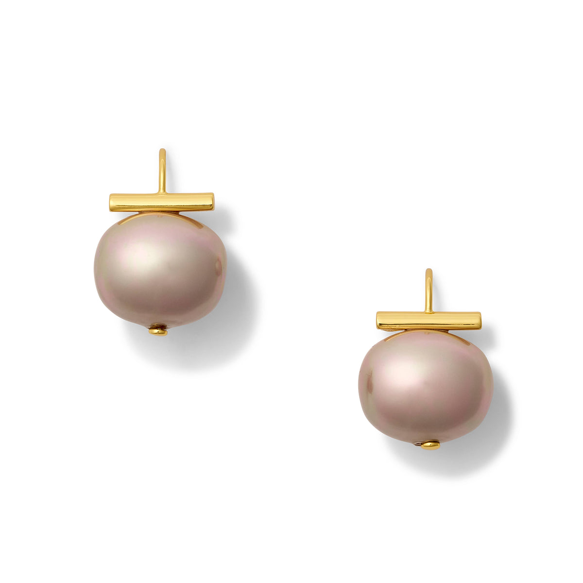 Lilac Large Pebble Pearl Earrings