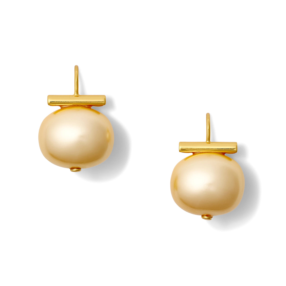 Buttery Gold Large Pebble Pearl Earrings