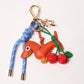 Orange Dog & Red Cherries, Bag Charm