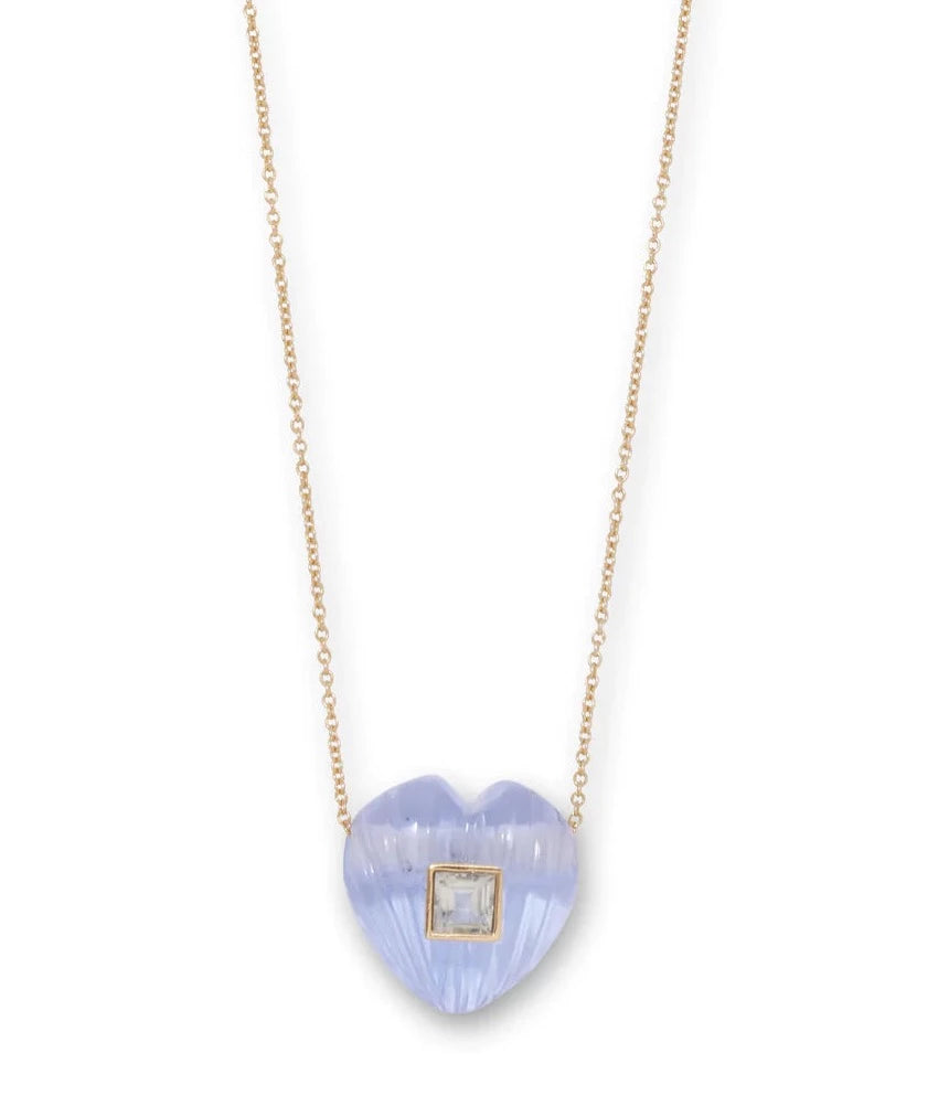 Gemini Necklace, Etched Periwinkle
